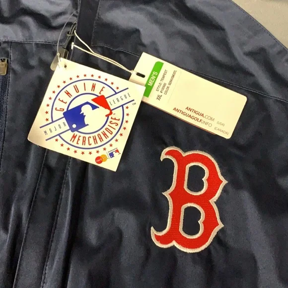 Boston Red Sox MLB Antigua Genuine Merchandise Blue Embroidered Jacket Size XXL